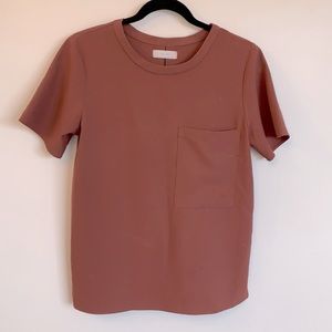 Dusty rose polyester Oak & Fort shirt